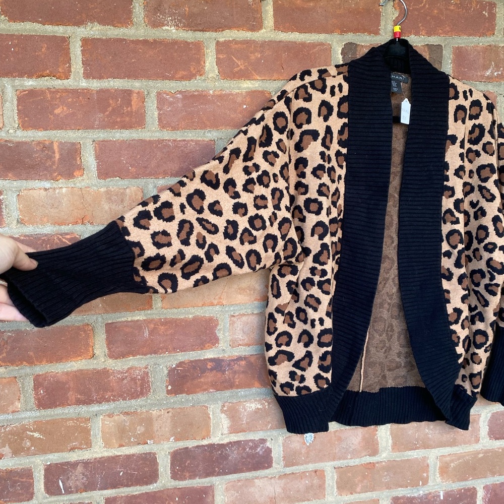 Tahari Leopard Print Cardigan